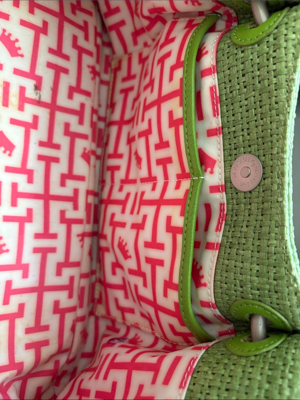 Elaine Turner Lime Green Woven Shoulder Tote with Wristlet - Picture 10 of 16
